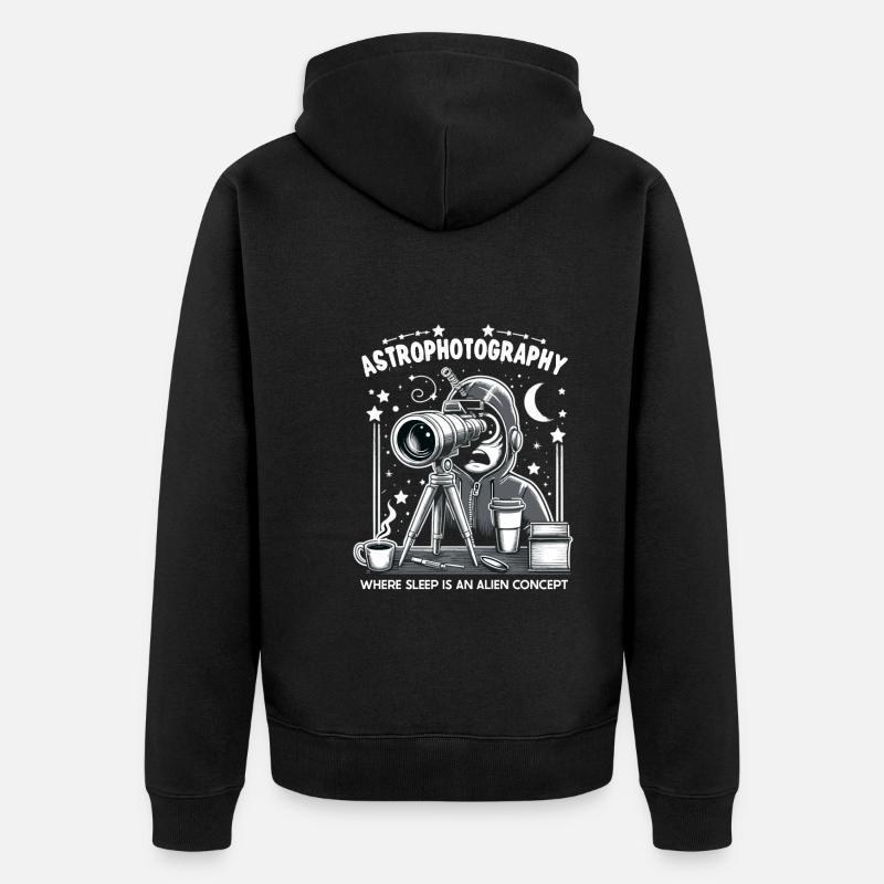 Astrophotographie Astronomie Caméra spatiale - Veste à capuche bio Premium Unisexe - noir