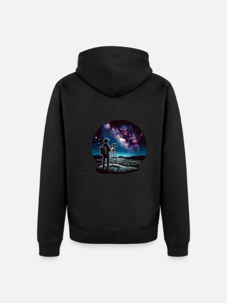Astrophotography Astronomy Space Camera - Unisex Premium Organic Zip Hoodie - black