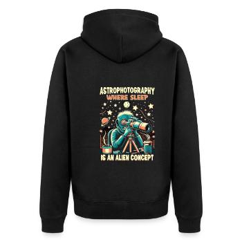 Astrophotographie Astronomie Caméra spatiale - Veste à capuche bio Premium Unisexe - noir - Dos - Nico (187cm)