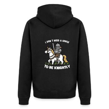 Ritterritter Mittelalterliche Renaissance-rüstung - Unisex Premium Bio Zip Hoodie - Schwarz - Hinten - Nico (187cm)
