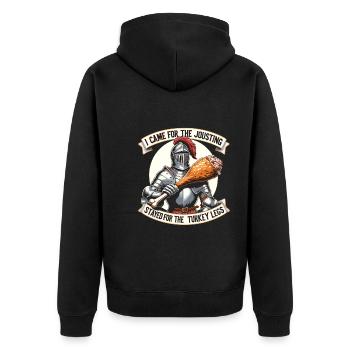 Ritterritter Mittelalterliche Renaissance-rüstung - Unisex Premium Bio Zip Hoodie - Schwarz - Hinten - Nico (187cm)