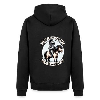 Knight Knight Medieval Renaissance Armor - Unisex Premium Organic Zip Hoodie - black - Back - Nico (187cm)