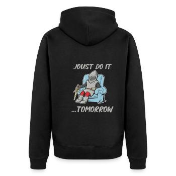 Ritterritter Mittelalterliche Renaissance-rüstung - Unisex Premium Bio Zip Hoodie - Schwarz - Hinten - Nico (187cm)