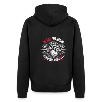 Gesunder Herzschlag Februar-herzbewusstsein - Unisex Premium Bio Zip Hoodie - Schwarz - Hinten - Nico (187cm)