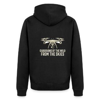 Drohne Pilot Opa Geschenkidee Alter Mann Mit - Unisex Premium Bio Zip Hoodie - Schwarz - Hinten - Nico (187cm)