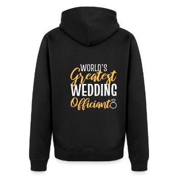 Lustige Hochzeitsoffizierin Richter - Unisex Premium Bio Zip Hoodie - Schwarz - Hinten - Nico (187cm)