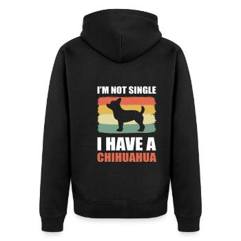 I'm Not Single I Have A Chihuahua - Unisex Premium Bio Zip Hoodie - Schwarz - Hinten - Nico (187cm)