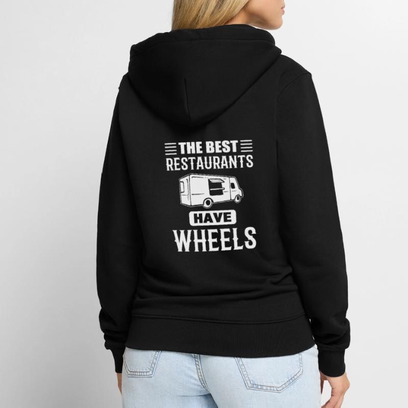 Restaurant auf Rädern Koch oder Kochen Unisex Premium Bio Zip Hoodie