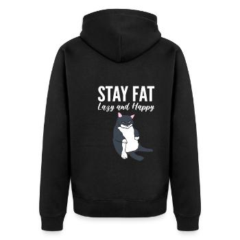 Lustiger Katzenliebhaber Katze Behavioristen - Unisex Premium Bio Zip Hoodie - Schwarz - Hinten - Nico (187cm)