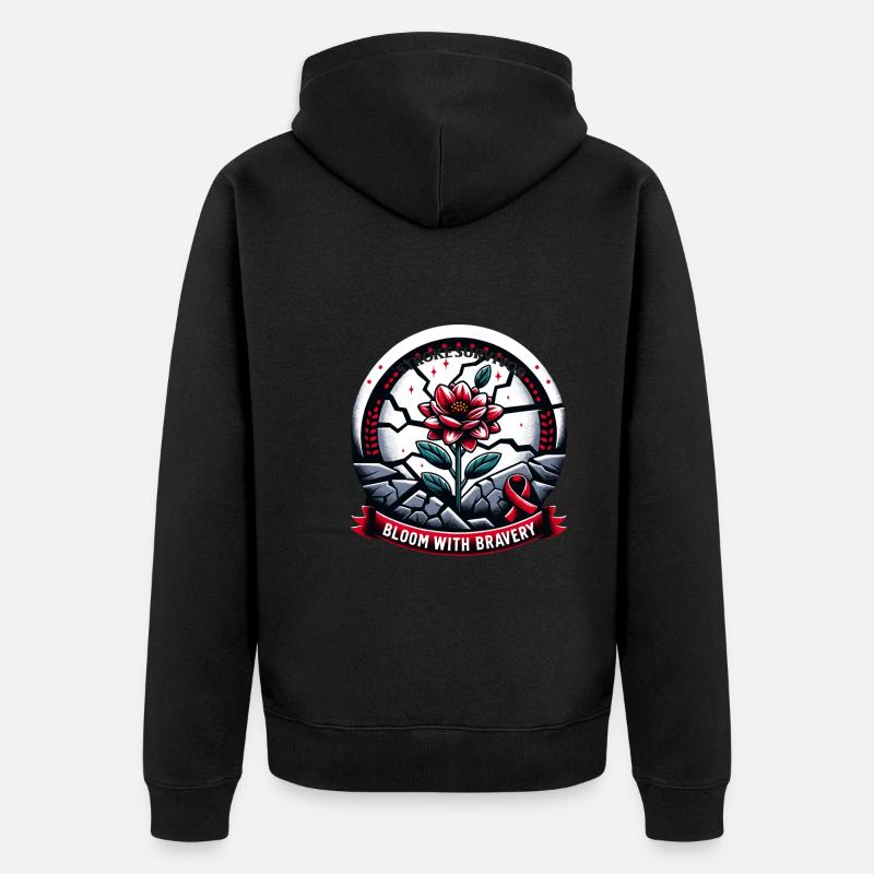 Schlaganfall-überlebende Schlaganfall-bewusstsein - Unisex Premium Bio Zip Hoodie - Schwarz