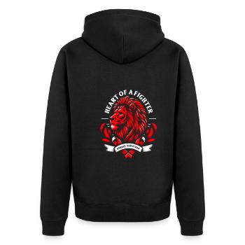 Schlaganfall-überlebende Schlaganfall-bewusstsein - Unisex Premium Bio Zip Hoodie - Schwarz - Hinten - Nico (187cm)
