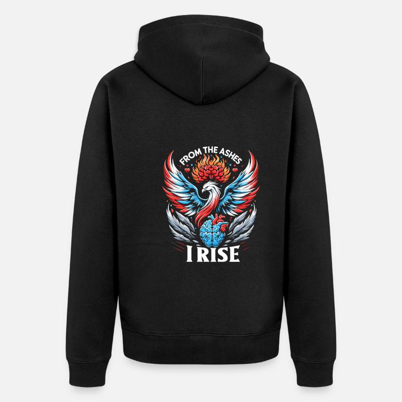 Schlaganfall-überlebende Schlaganfall-bewusstsein - Unisex Premium Bio Zip Hoodie - Schwarz