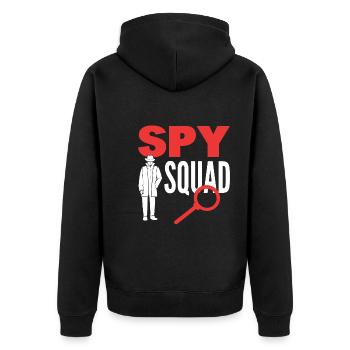 Spy Squad Privatdetektiv - Unisex Premium Bio Zip Hoodie - Schwarz - Hinten - Nico (187cm)