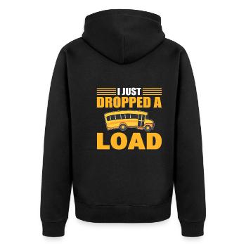 I Just Dropped A Load Schulbusfahrer - Unisex Premium Bio Zip Hoodie - Schwarz - Hinten - Nico (187cm)