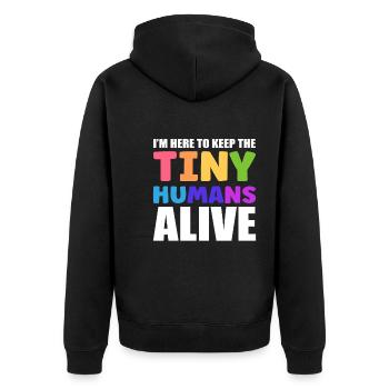 Lustige KinderbetreuungVorschullehrer - Unisex Premium Bio Zip Hoodie - Schwarz - Hinten - Nico (187cm)