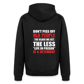 Antiker Liebhaber Antiquitätensammler - Unisex Premium Bio Zip Hoodie - Schwarz - Hinten - Nico (187cm)
