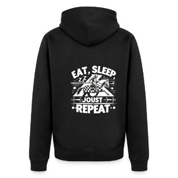 Ritterritter Mittelalterliche Renaissance-rüstung - Unisex Premium Bio Zip Hoodie - Schwarz - Hinten - Nico (187cm)