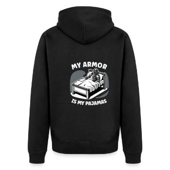 Ritterritter Mittelalterliche Renaissance-rüstung - Unisex Premium Bio Zip Hoodie - Schwarz - Hinten - Nico (187cm)