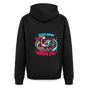 Schallplatten Lp Sammler Schallplattenliebhaber - Unisex Premium Bio Zip Hoodie - Schwarz - Hinten - Nico (187cm)