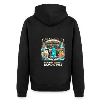 Asmr Whispering Asmr Enthusiast Mindfulness - Unisex Premium Organic Zip Hoodie - black - Back - Nico (187cm)