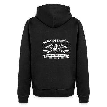 Drohne Pilot Opa Geschenkidee Alter Mann Mit - Unisex Premium Bio Zip Hoodie - Schwarz - Hinten - Nico (187cm)