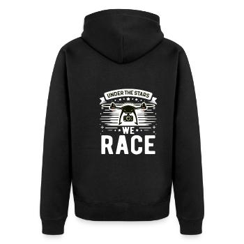 Drohne Pilot Opa Geschenkidee Alter Mann Mit - Unisex Premium Bio Zip Hoodie - Schwarz - Hinten - Nico (187cm)