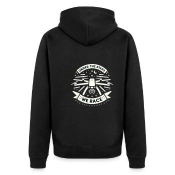 Drohne Pilot Opa Geschenkidee Alter Mann Mit - Unisex Premium Bio Zip Hoodie - Schwarz - Hinten - Nico (187cm)