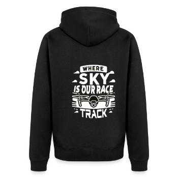 Drohne Pilot Opa Geschenkidee Alter Mann Mit - Unisex Premium Bio Zip Hoodie - Schwarz - Hinten - Nico (187cm)