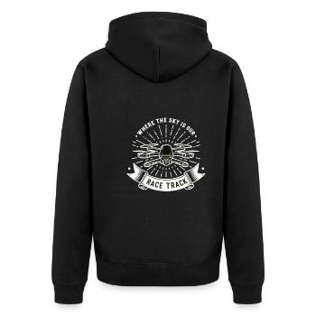 Drohne Pilot Opa Geschenkidee Alter Mann Mit - Unisex Premium Bio Zip Hoodie - Schwarz - Hinten - Nico (187cm)