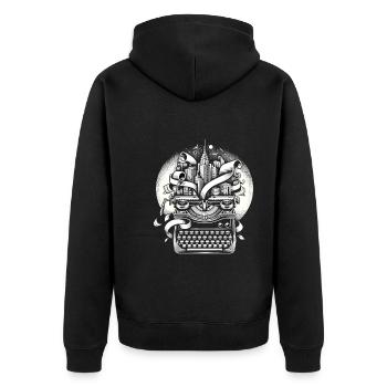 Poetry Slam Writer Poet Literature Slam Poetry Day - Unisex Premium Bio Zip Hoodie - Schwarz - Hinten - Nico (187cm)