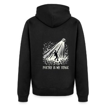 Poetry Slam Writer Poet Literature Slam Poetry Day - Unisex Premium Bio Zip Hoodie - Schwarz - Hinten - Nico (187cm)
