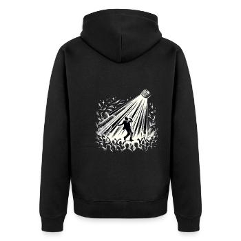 Poetry Slam Writer Poet Literature Slam Poetry Day - Unisex Premium Bio Zip Hoodie - Schwarz - Hinten - Nico (187cm)