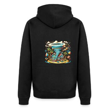 Meteorologie-kindertornado-sturm, Der Sturm-fan - Unisex Premium Bio Zip Hoodie - Schwarz - Hinten - Nico (187cm)