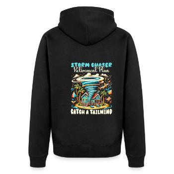 Meteorologie-kindertornado-sturm, Der Sturm-fan - Unisex Premium Bio Zip Hoodie - Schwarz - Hinten - Nico (187cm)