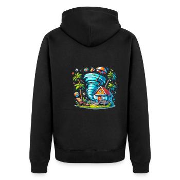 Meteorology children's tornado storm, The storm fan - Unisex Premium Organic Zip Hoodie - black - Back - Nico (187cm)