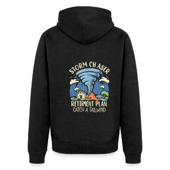 Meteorology children's tornado storm, The storm fan - Unisex Premium Organic Zip Hoodie - black - Back - Nico (187cm)
