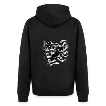 Rodeo Bull Riding Livestock Show Farmer Cattle - Unisex Premium Bio Zip Hoodie - Schwarz - Hinten - Nico (187cm)