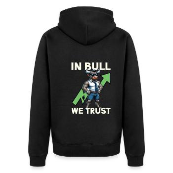 Traders d’actions, Traders Forex, Trading d’investisseurs - Veste à capuche bio Premium Unisexe - noir - Dos - Nico (187cm)