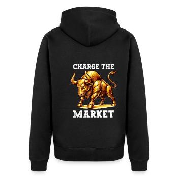 Gold Trader Forex Trader XAUUSD Trader - Unisex Premium Bio Zip Hoodie - Schwarz - Hinten - Nico (187cm)