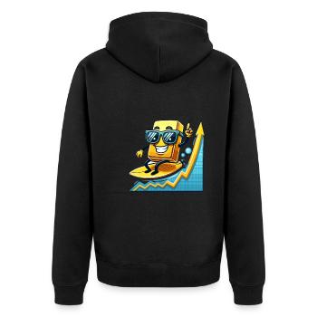 Gold Trader Forex Trader XAUUSD Trader - Unisex Premium Bio Zip Hoodie - Schwarz - Hinten - Nico (187cm)