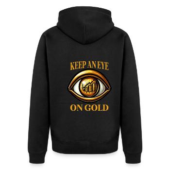Gold Trader Forex Trader XAUUSD Trader - Unisex Premium Bio Zip Hoodie - Schwarz - Hinten - Nico (187cm)