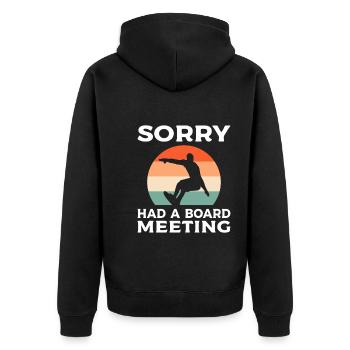 Lustiges Surfen Surfenlehrer - Unisex Premium Bio Zip Hoodie - Schwarz - Hinten - Nico (187cm)