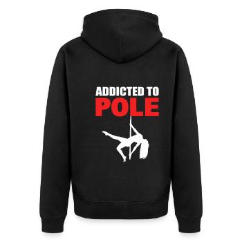 Lustiger Poledance Fitness Tänzerin - Unisex Premium Bio Zip Hoodie - Schwarz - Hinten - Nico (187cm)