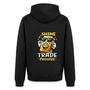 Trader d'or Trader Forex Trader XAUUSD - Veste à capuche bio Premium Unisexe - noir - Dos - Nico (187cm)