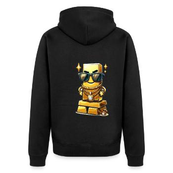 Trader d'or Trader Forex Trader XAUUSD - Veste à capuche bio Premium Unisexe - noir - Dos - Nico (187cm)