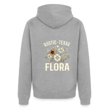 Texas Wildflowers Season Fields Flowers Texas - Unisex Premium Organic Zip Hoodie - heather grey - Back - Nico (187cm)