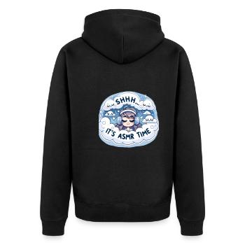 Asmr Whispering Asmr Enthusiast Mindfulness - Unisex Premium Bio Zip Hoodie - Schwarz - Hinten - Nico (187cm)