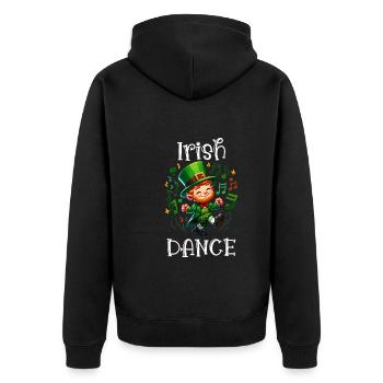 Irish Dancing Ireland Outfit Irish Music - Unisex Premium Bio Zip Hoodie - Schwarz - Hinten - Nico (187cm)