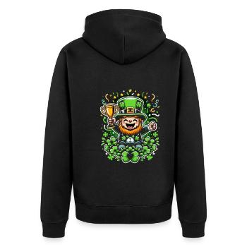Irish Dancing Ireland Outfit Irish Music - Unisex Premium Bio Zip Hoodie - Schwarz - Hinten - Nico (187cm)