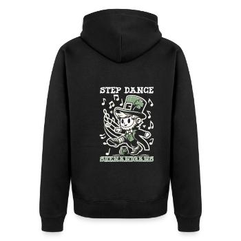Irish Dancing Ireland Outfit Irish Music - Unisex Premium Bio Zip Hoodie - Schwarz - Hinten - Nico (187cm)